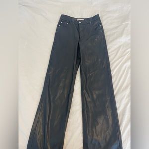 Zara faux leather wide leg pants